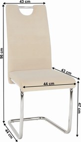 Étkezőszék, bézs Dulux Velvet szövet/világos varrás, ABIRA NEW