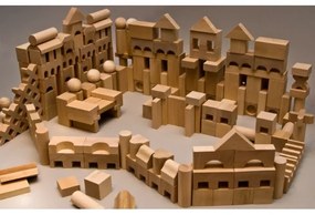 EkoToys - Természetes fa építőkockák, 220 db