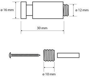 SAPHO XR212 X-Round akasztó 3 cm, ezüst
