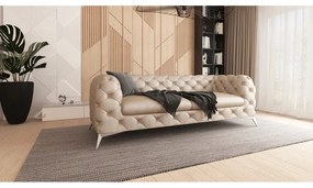 Bézs bársony kanapé 225 cm Chelsea – Ropez