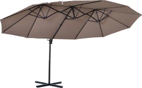 Outsunny XXL Napernyő Kétkarú 445x260 cm-es Ovális Napernyő Kézi Kurblis Állvánnyal Kertbe, Piacra | Aosom