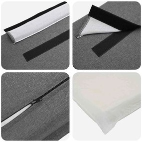 Kárpitozott fejtámla Természetes és Világosszürke 100 cm