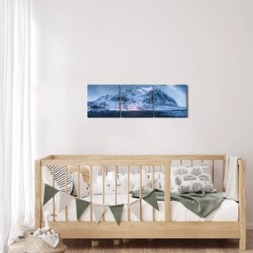 A hegyek képe a csillagos ég (órával) (90x30 cm)