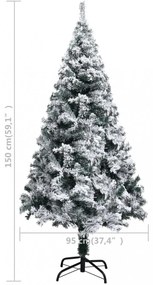 zöld PVC műkarácsonyfa hóval 150 cm