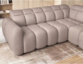 Világosbarna buklé kinyitható-tárolóhelyes sarokkanapé (jobb oldali-L alakú) Falconn – ELTAP