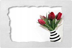 Poszterek 90x60 Csíkos váza Tulipánok