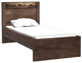 Egyszemélyes ágy 90 cm Indie 20 (LED világítással) (ágyráccsal) (sötét kőris). 1057809