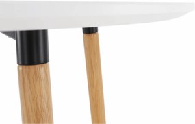 Bárasztal, fehér/tölgy, átmérő 60 cm, IMAM