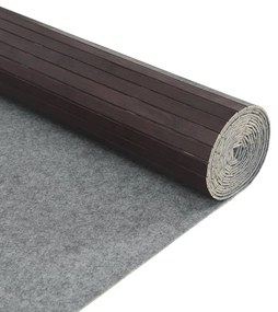négyszögletű sötétbarna bambusz szőnyeg 80 x 200 cm