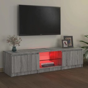 szürke sonoma színű TV-szekrény LED-ekkel 140 x 40 x 35,5 cm