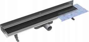 Falra szerelhető lineáris lefolyó Besco Virgo Next Black 70cm Csiszolt króm