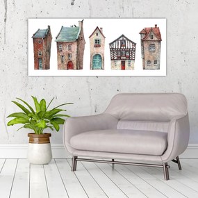Kép - Akvarell házak (120x50 cm)