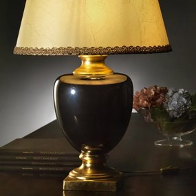 ONLI - Asztali lámpa MOZART 1xE27/22W/230V fekete/arany 67 cm