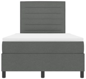 Box Spring Ágy Matraccal Sötétszürke Kétszemélyes Szövet