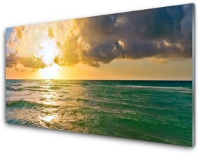 Modern üvegkép Sea Sunset 100x50 cm 2 fogas