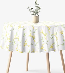 Goldea kör alakú teflonos terítő - mimózavirágok Ø 100 cm