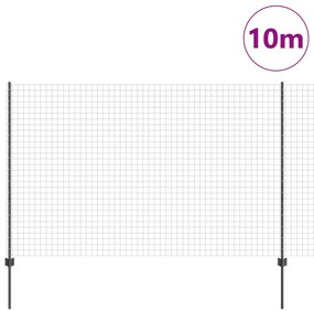 Kertkerítés Készlet 2 db Szürke Porszórt acél 10 x 1,5 m