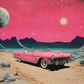 Poszter 20x20cm Kabrió az űrben