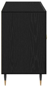 Oldalszekrény Fekete Tölgy 100x36x60 cm Mérnöki Fa