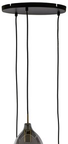 Sötétszürke-bronzszínű függőlámpa üveg búrával ø 35 cm Lukaro – Light &amp; Living