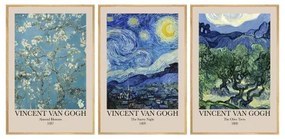 KÉSZLET 3x Kép képkeretben 50x70 cm Vincent van Gogh