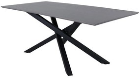 Asztal Dallas 1722Fekete, Szürke, 76x90x180cm, Közepes sűrűségű farostlemez, Fém
