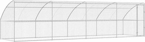 vidaXL Kutyaház tárolóval 4 pcs Ezüst 8 x 2 x 2 m Horganyzott acél