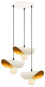 Fehér-aranyszínű függőlámpa fém búrával Sivani – Opviq lights