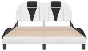 fehér és fekete ágykeret Viana LED-ekkel matrac nélkül 140 x 190 cm