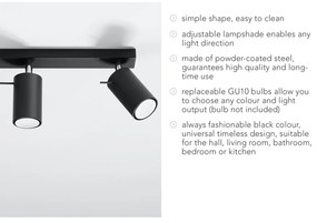 Etna fekete mennyezeti lámpa - Sollux
