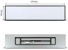Brilagi - LED Dimmelhető lámpa SLIMFRAME LED/58W/230V 120x30 cm fekete + távirányító