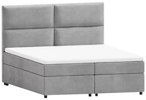 Világosszürke ágyneműtartós boxspring ágy 140x200 cm Rico – Ropez