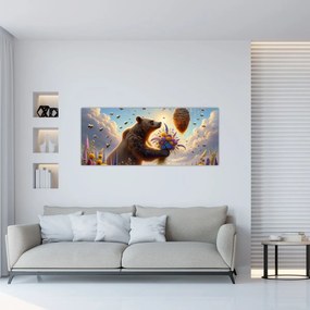 Kép - Medve és méhek (120x50 cm)