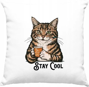 Cica párna Cool Macska fehér