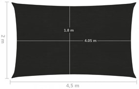 fekete HDPE napvitorla 160 g/m² 2 x 4,5 m