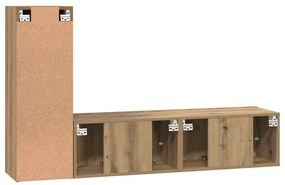 TV szekrény garnitúra 3 pcs kézműves tölgy 60 x 30 x 30 cm