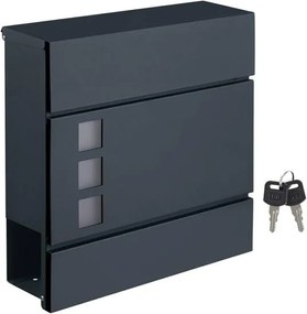Modern postaláda újságtartóval 37x10,5x37 cm, antracitszürke