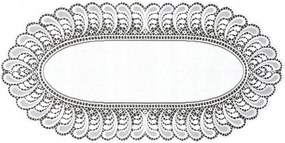 Mg 255061 Abrosz jacquard futófelület 70x140 ovális Fehér