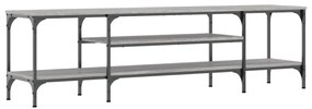 szürke sonoma színű szerelt fa és vas TV-szekrény 161x35x45 cm