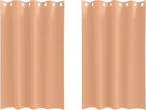 vidaXL Fekete Függöny Gyűrűkkel 2 pcs Világos Barna 175 x 140 cm