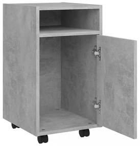 betonszürke szerelt fa kerekes kisszekrény 33 x 38 x 60 cm