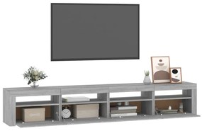 szürke sonoma színű TV-szekrény LED-lámpákkal 240x35x40 cm