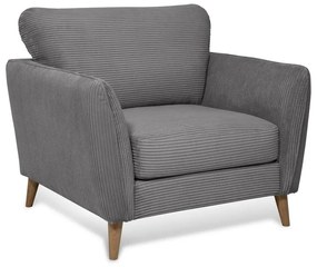 Sötétszürke kordbársony fotel Paris – Scandic