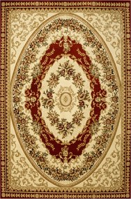 Nappali Szőnyeg Díszes Piros Elegáns Krém Rose 160x230 cm