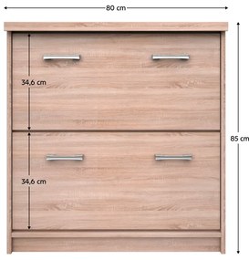 TOPTY 2K típusú cipőtartó, 25-ös típus, Sonomatölgy