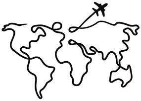 Fali dekoráció 60x42 cm térkép fém