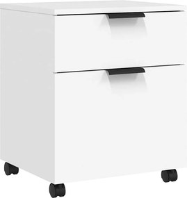 vidaXL fehér szerelt fa mobil iratszekrény kerekekkel 45 x 38 x 45 cm