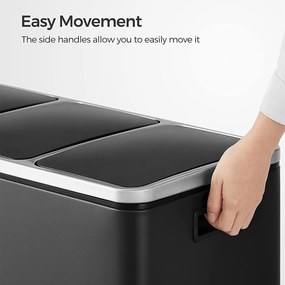 54L Pedálos szemetes, konyhai szemetesláda, puhán záró fedél, csúszásgátló alap