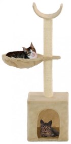 Bézs macskabútor szizál kaparófákkal 105 cm