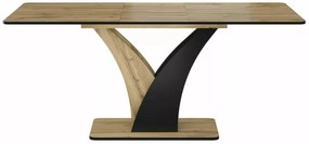 Vento bővíthető étkezőasztal tölgy/fekete 120-160 cm